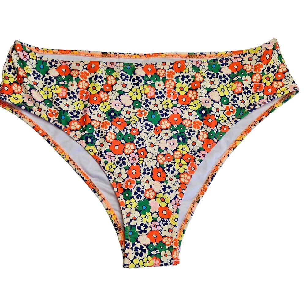 NWOT Beachsissi Retro Floral Bikini Bottoms XL Orange Blue Pink NEW‎